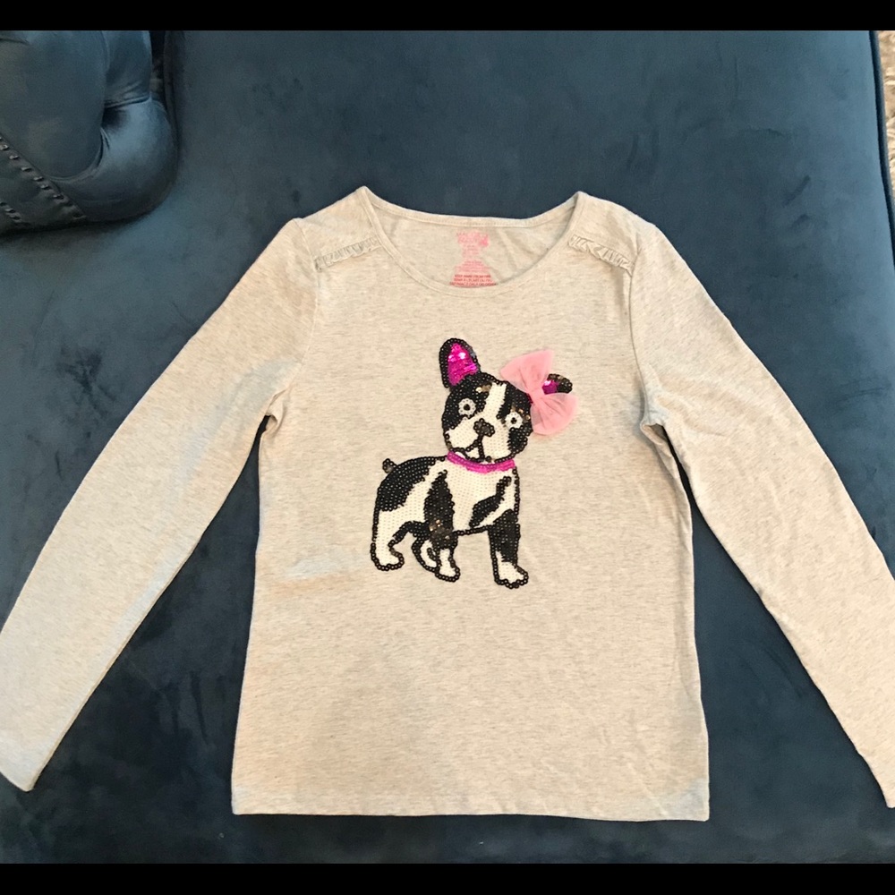 Girls French bulldog long sleeve T-shirt